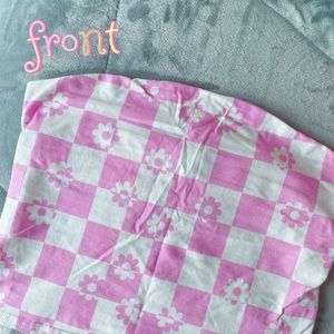 Urban Outfitters Y2K 💗/🤍 Flower Checker Tube Top